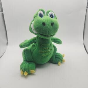 Dudley the Dinosaur ADA Plush 8in Green Mascot Stuffed Animal Toy Vintage Promo